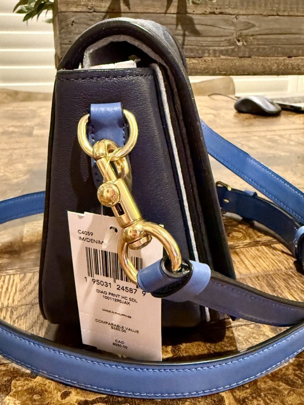 Coach Georgie Saddle Bag With Horse And Carriage Dot Print - Blue - Picture 2 of 6